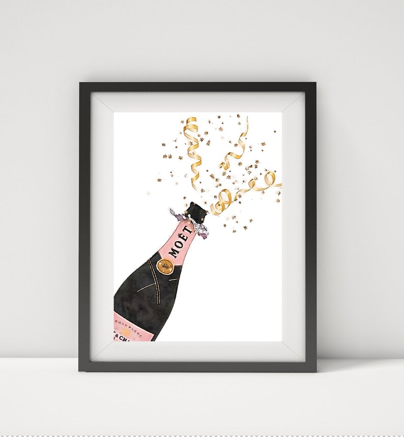 ChampagnerFlasche ChampagnerWandKunst Bar Kunst Etsy.de