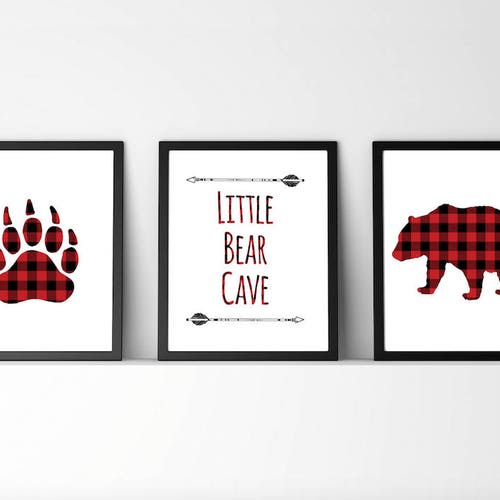Lumberjack Nursery Print Buffalo Plaid Nursery Decor Etsy