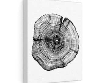 Canvas, Log, tree ring, Black and white, Tree, Wood grain, Log, Black, white, nature, wood decor, tree stump, father, husband, rustic,living