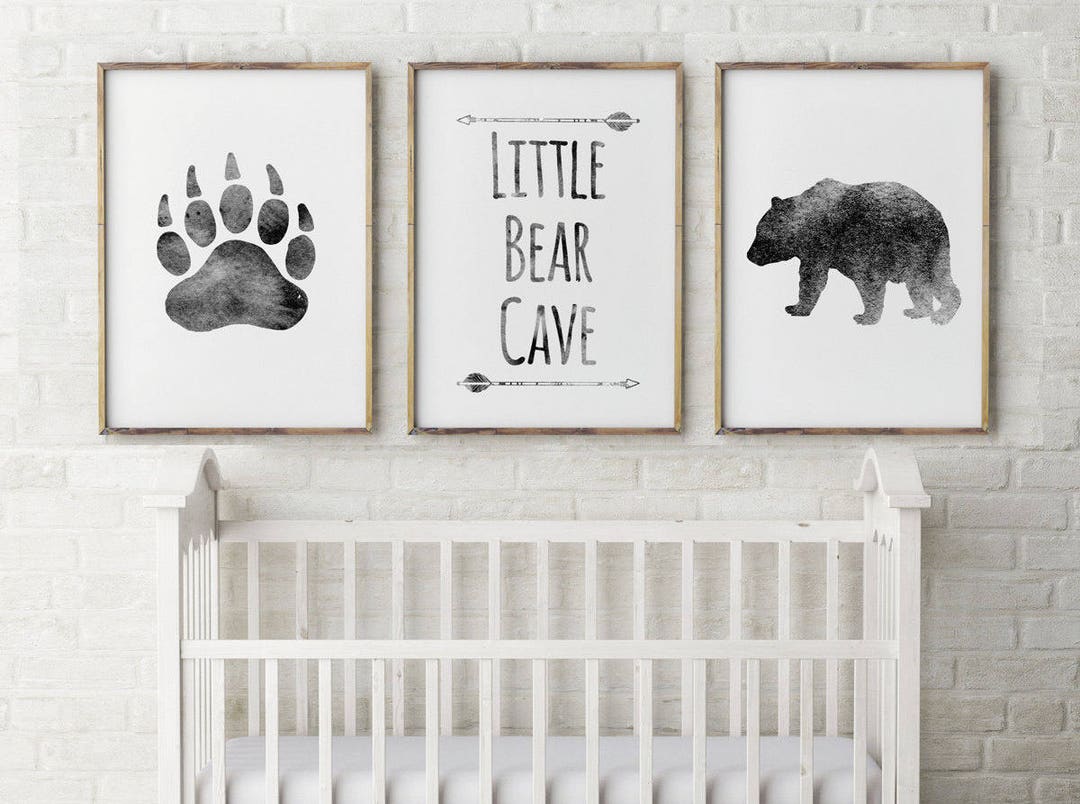 Baby Boy, Nursery Decor,bear Cave,grey,little Bear,bear Nursery