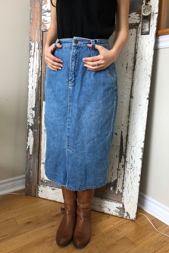jean skirt 80s
