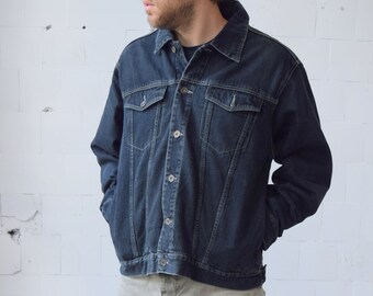 ジャケット・アウター black denim jacket archive Black Denim Jacket, Black Jeans, Cotton Jacket, Vintage