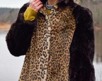 Michel Alexis Paris Faux Fur Leopard Coat Luxuriou&soft