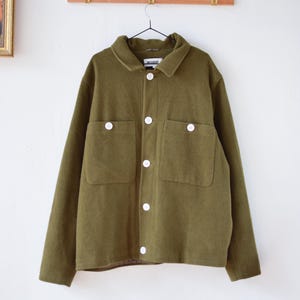 Vintage Wolljacke, Sommer-/Herbst-Retro-Überjacke im Workwear-Stil - Herrengröße MEDIUM