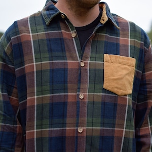 Checkered 80s lumberjack plaid shirt - Vintage hipster casual country shirt - Men&#39;s large size