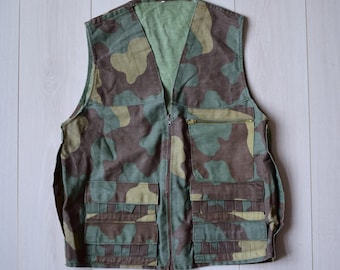 Chaleco de munición de camuflaje vintage: Chaqueta de combate de algodón para hombre, talla L