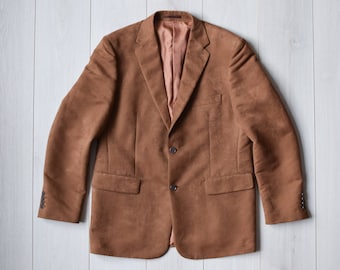 Luxurious vintage Finnish suit jacket - Brown Scandinavian retro 90s blazer - Men's medium size