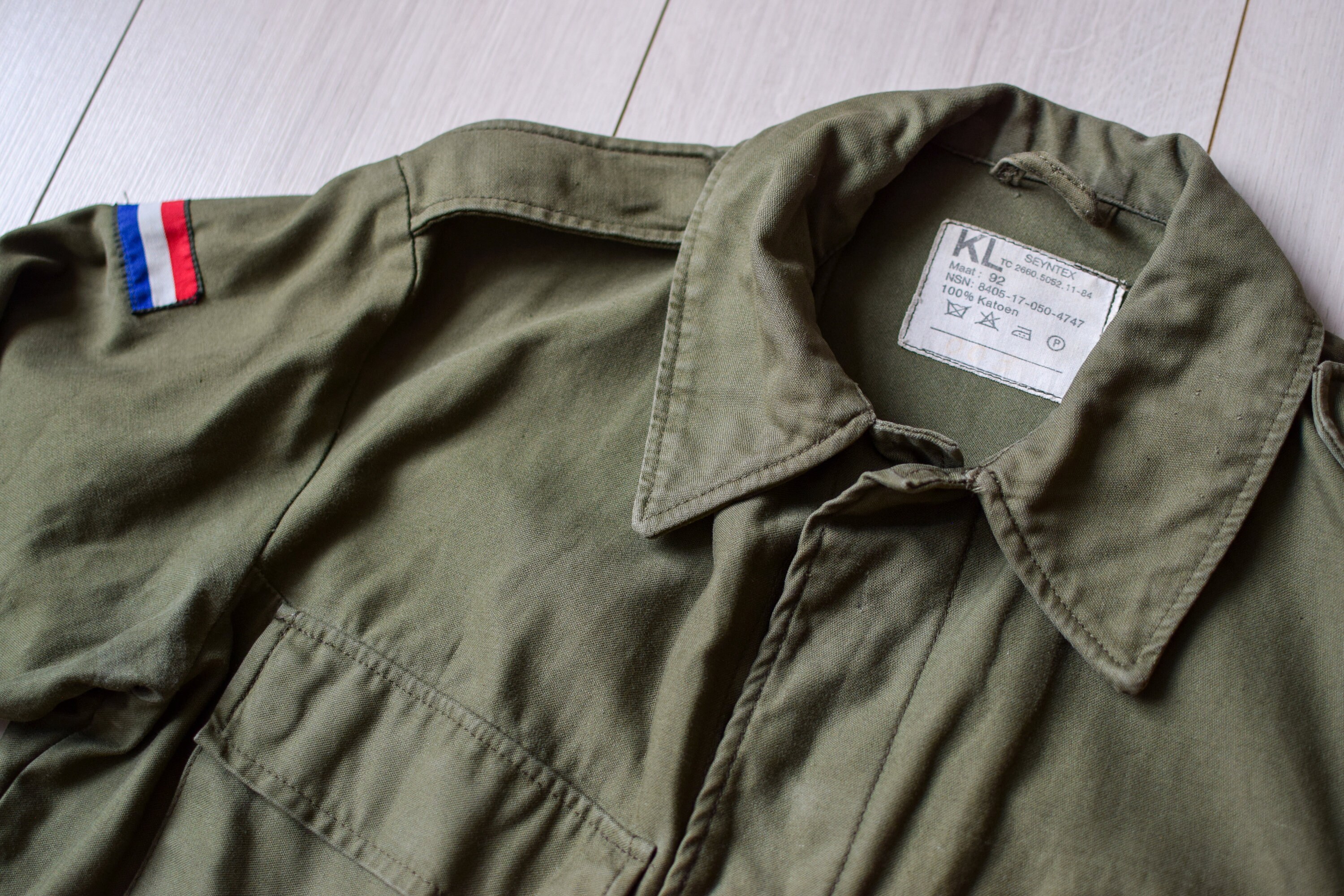 Vintage Dutch Army Jacket – Cotton Military Surplus, Holland Flag