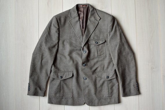 Gray Vintage BATISTINI 90s Suit, Smart Look Retro Office