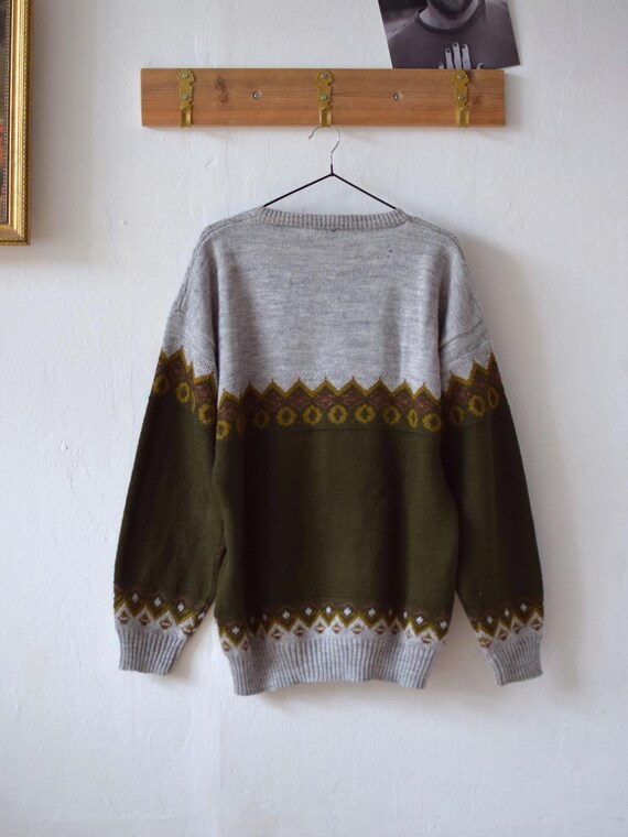 Knitted nordic native pattern sweater, Cozy winte… - image 8
