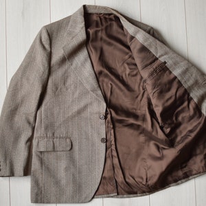 Bruine sportjas jaren 80, wollen blazerjas, vintage pak, oversized blazer, professorblazer, kantoorjas, formele blazer, herenmaat Large