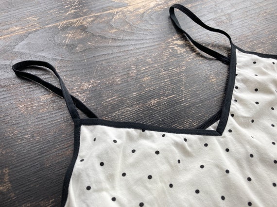 Black polka dot 70s summer shirt - Women's boho s… - image 3