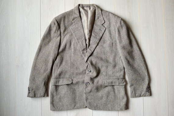 Buy Retro ITALIAN/FRENCH Herringbone Pattern Blazer, 80s