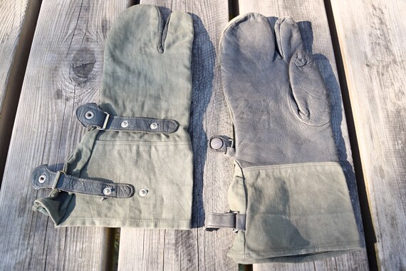 Motorcycling vintage gloves - Green moto mittens … - image 1