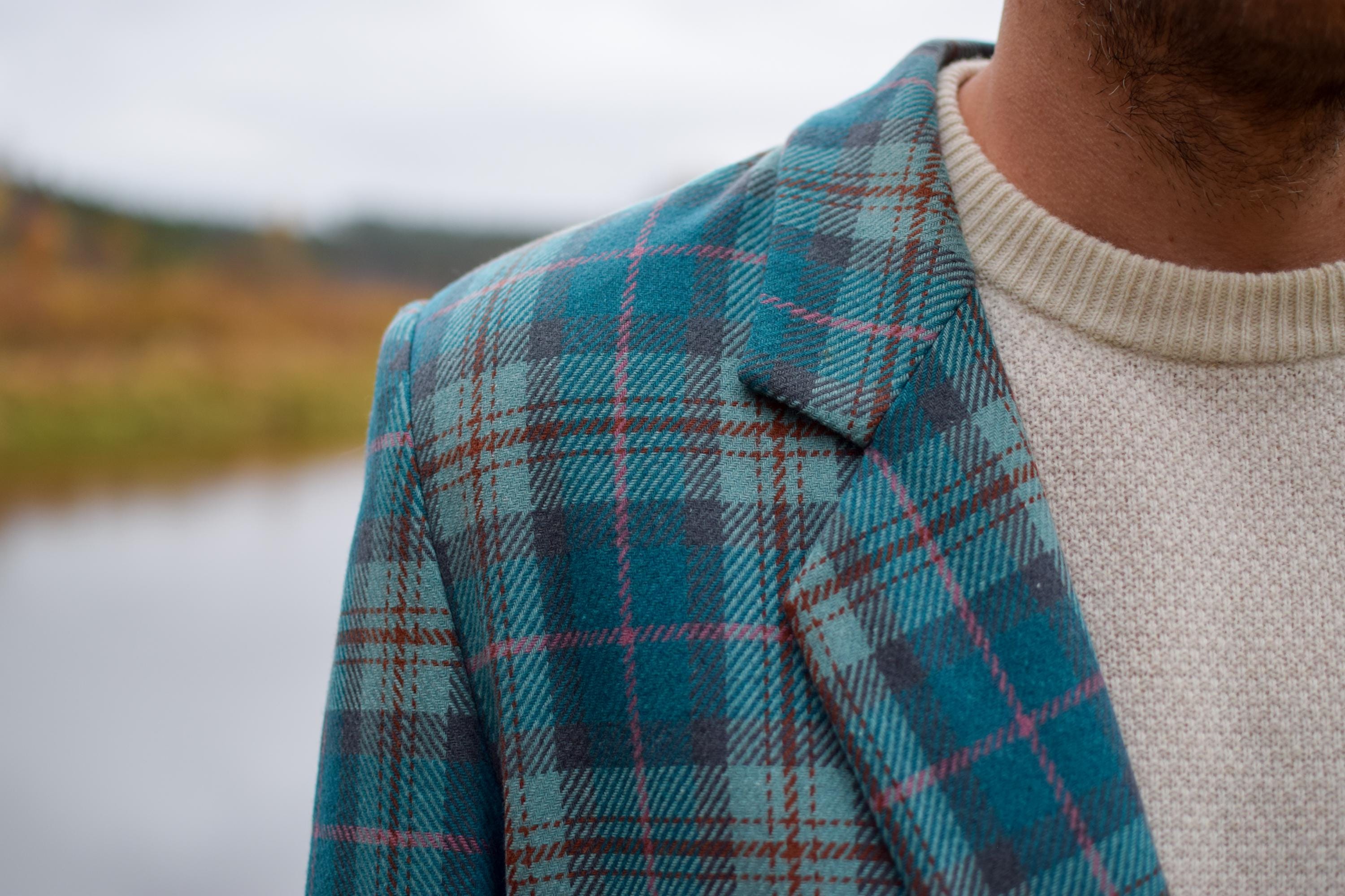Veste courte avec col en velours - Bleu - - 35.00