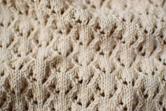 Handmade wool sweater, women's vintage top, lace … - image 4