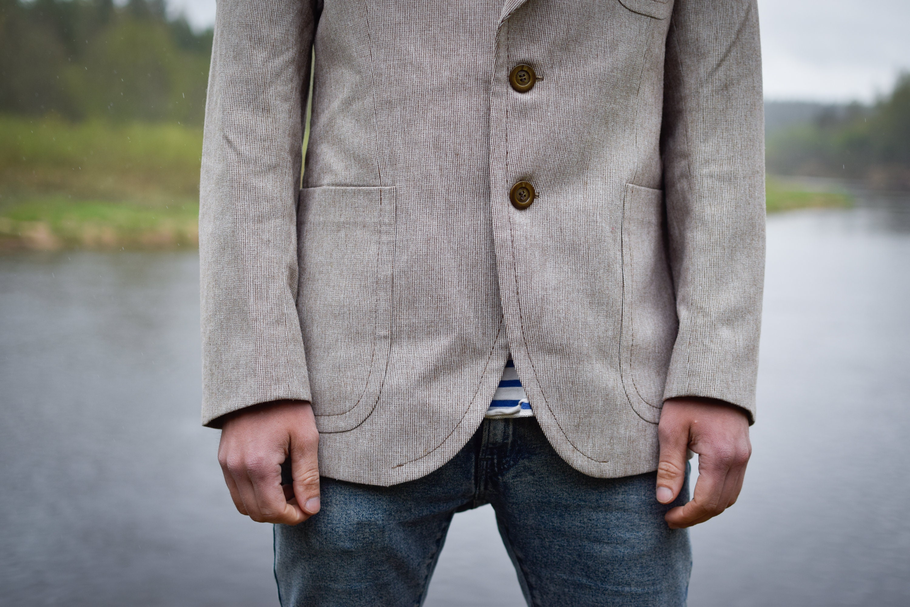 ジャケット・アウター 80s 90s \"M.Frattini\" linen blazer EURO ADOLFO INTERNATIONAL Linen Blazer Jacket Lined Collared