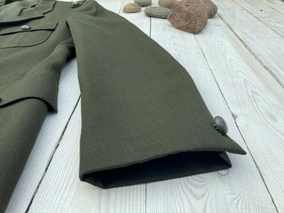 Khaki army green blazer - Vintage uniform parade … - image 5