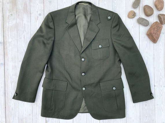 Khaki army green blazer - Vintage uniform parade … - image 1