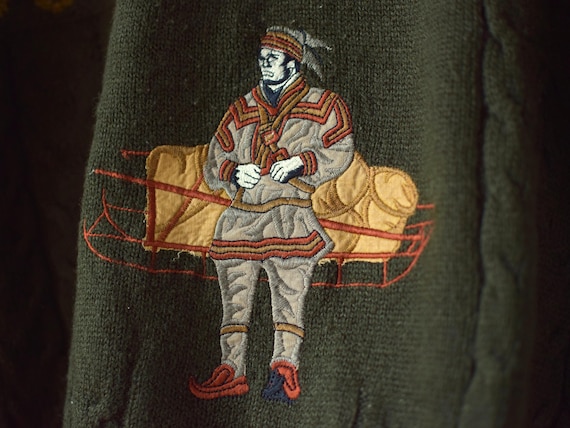 Knitted nordic native pattern sweater, Cozy winte… - image 2