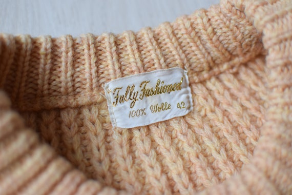 Light peach color handmade sweater, Hand knitted … - image 6
