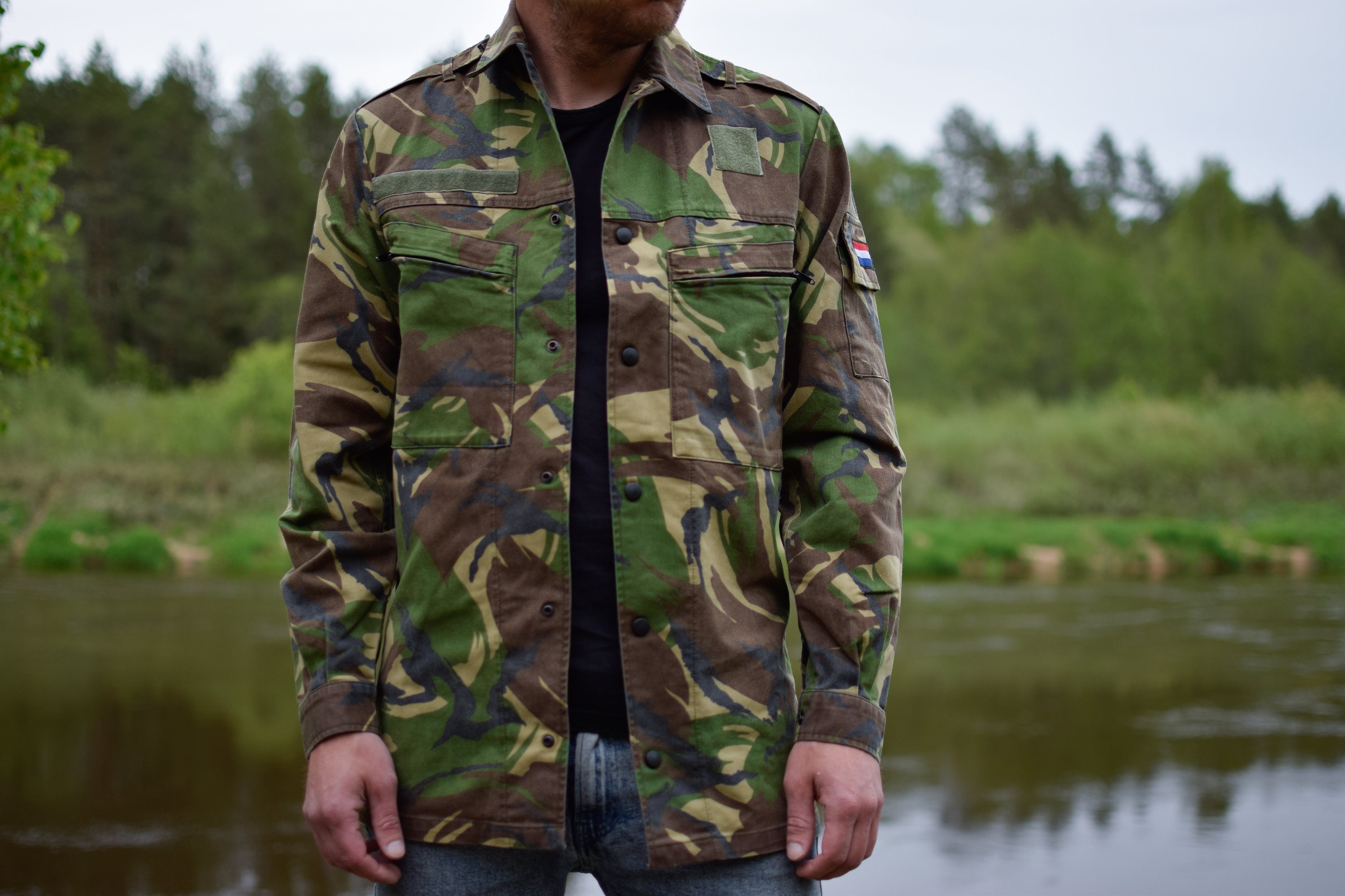 Vintage Military Style Jacket Men 90s Camouflage Jacket Army -  Denmark