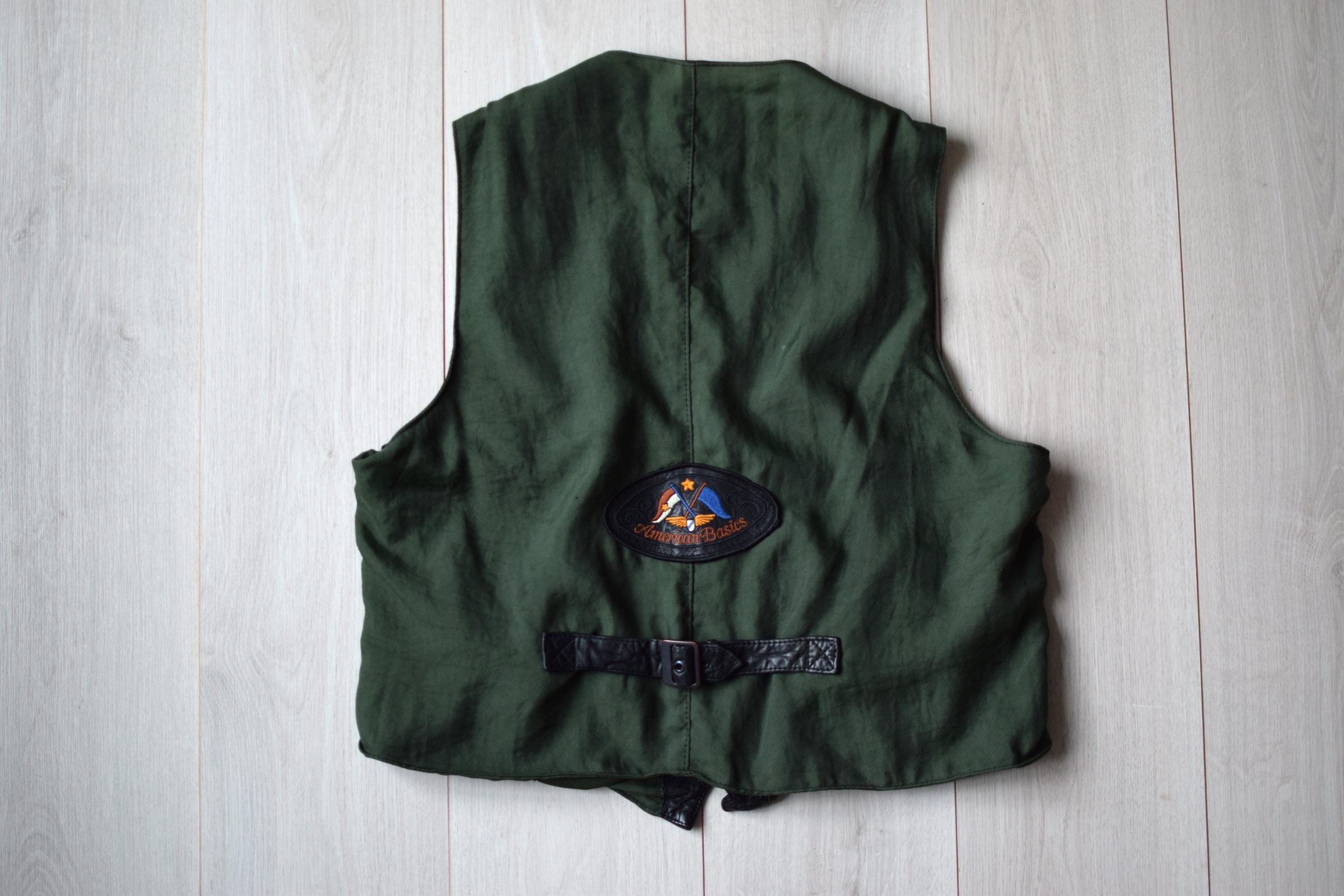 Vintage American Moto Leather Vest, Black Leather 70s Retro