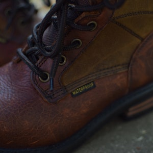 Brown leather boots, vintage tan boots, waterproof, vintage leather boots, 38, women footwear, real leather, combat boots, ranger boots. image 10