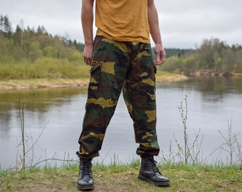 Pantaloni militari classici anni '90 mimetici, pantaloni lunghi militari in surplus retrò, pantaloni pratici verdi, pantaloni da combattimento da uomo - Taglia GRANDE da uomo