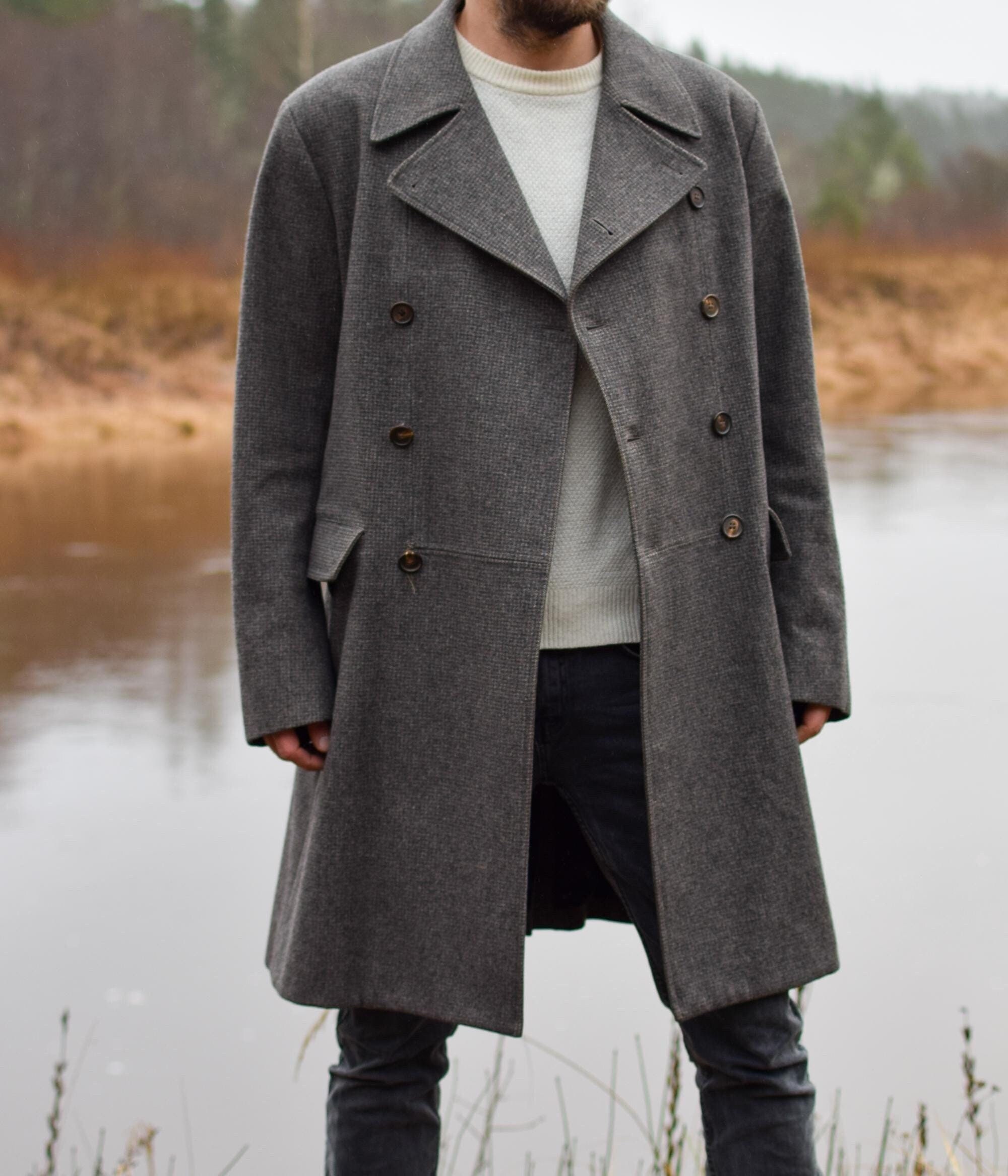 ジャケット・アウター 90s SUPER BIG DOUBLE BREASTED COAT 1990s Vintage Double Breasted Overcoat | Size M Wide Fit