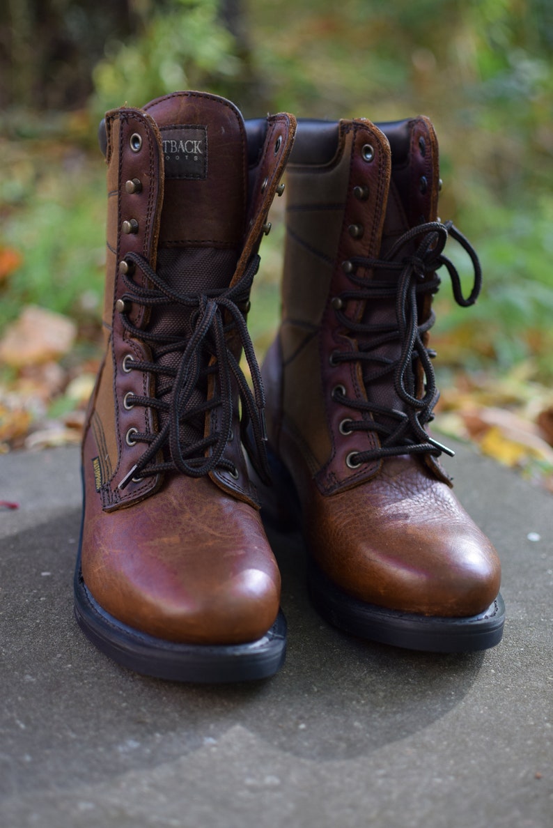 Brown leather boots, vintage tan boots, waterproof, vintage leather boots, 38, women footwear, real leather, combat boots, ranger boots. image 8