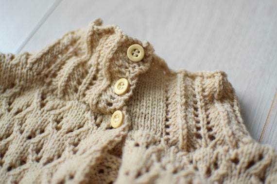Handmade wool sweater, women's vintage top, lace … - image 2
