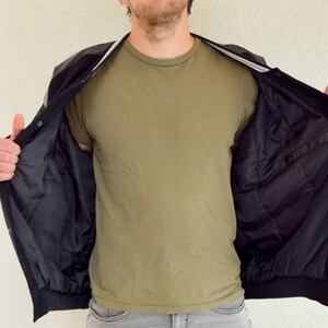 Vintage AMERICA bomber jacket, 90s outwear, 80s jacket, hip hop, black windbreaker, men jacket, old school, oversized women jacket, L/XL image 4