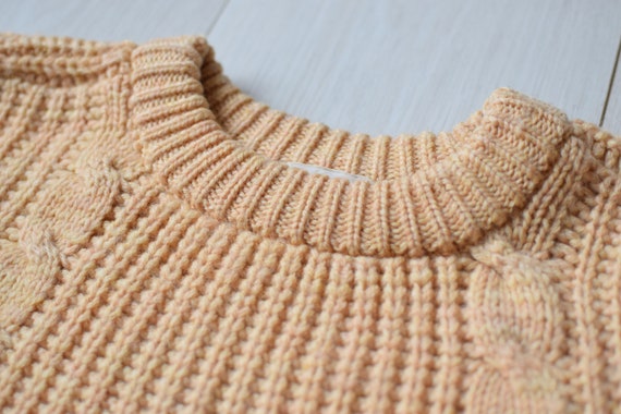 Light peach color handmade sweater, Hand knitted … - image 5