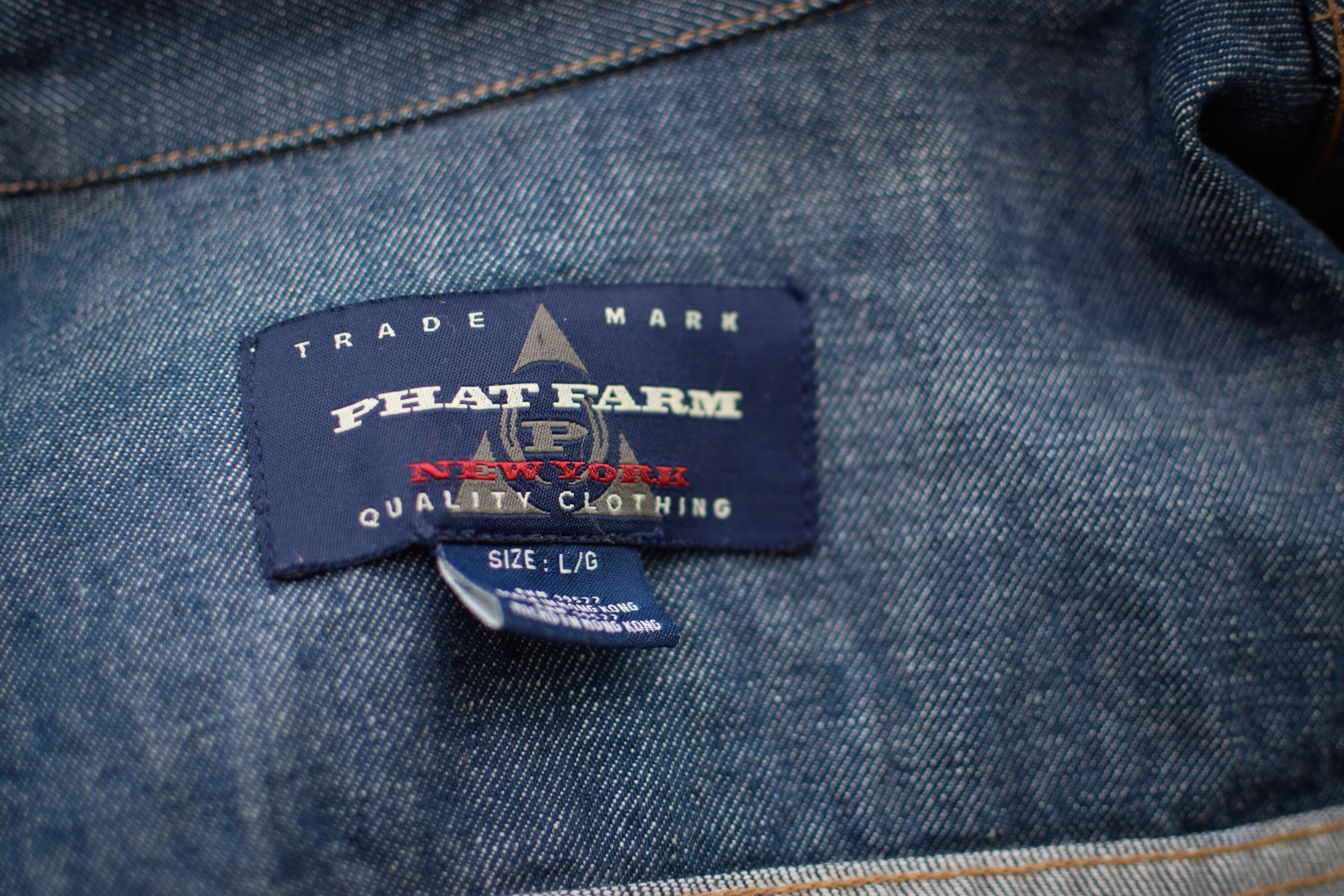 Y2K Vintage Denim Jakcet - Blue 90s Jean Overcoat - Phat