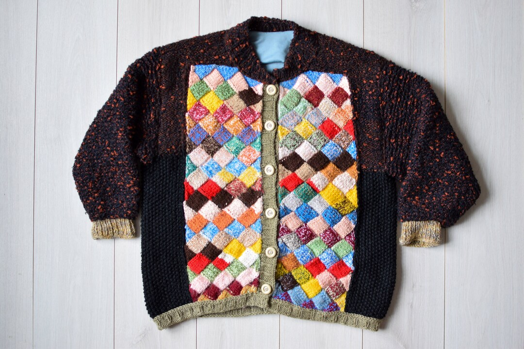 Hand Knit Striped Grandpa Cardigans - No. 8D main image 1