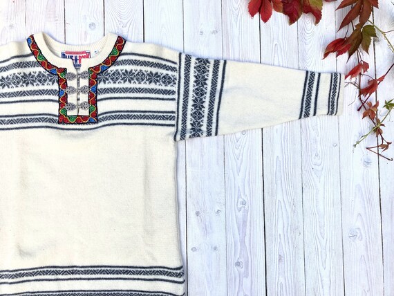 Maglione norvegese bianco crema Pullover nordico in pura | Etsy Italia