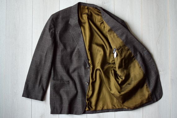 Brown virgin wool blazer, Spanish suit jacket, gl… - image 1