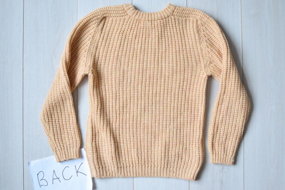 Light peach color handmade sweater, Hand knitted … - image 9