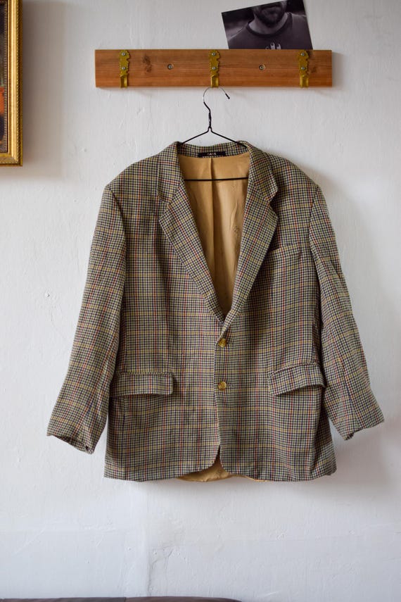 Vintage British 90s wool sport coat, Smart casual style retro blazer - Men's MEDIUM size