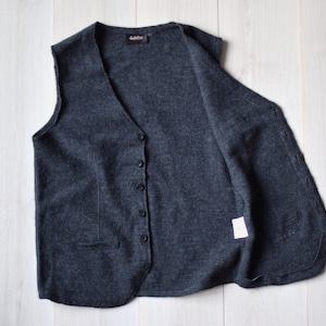 Vintage Estonian Boiled Wool Vest: 90s Gray Winter Waistcoat, Men&#39;s Medium