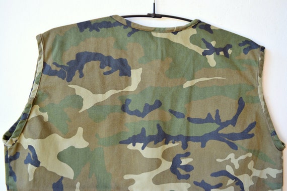 Vintage Military Vest, Camouflage Waistcoat, Army Jacket Men, Khaki Green Battle Vest, Army, Work Wear, Olive Green Waistcoat, S/M