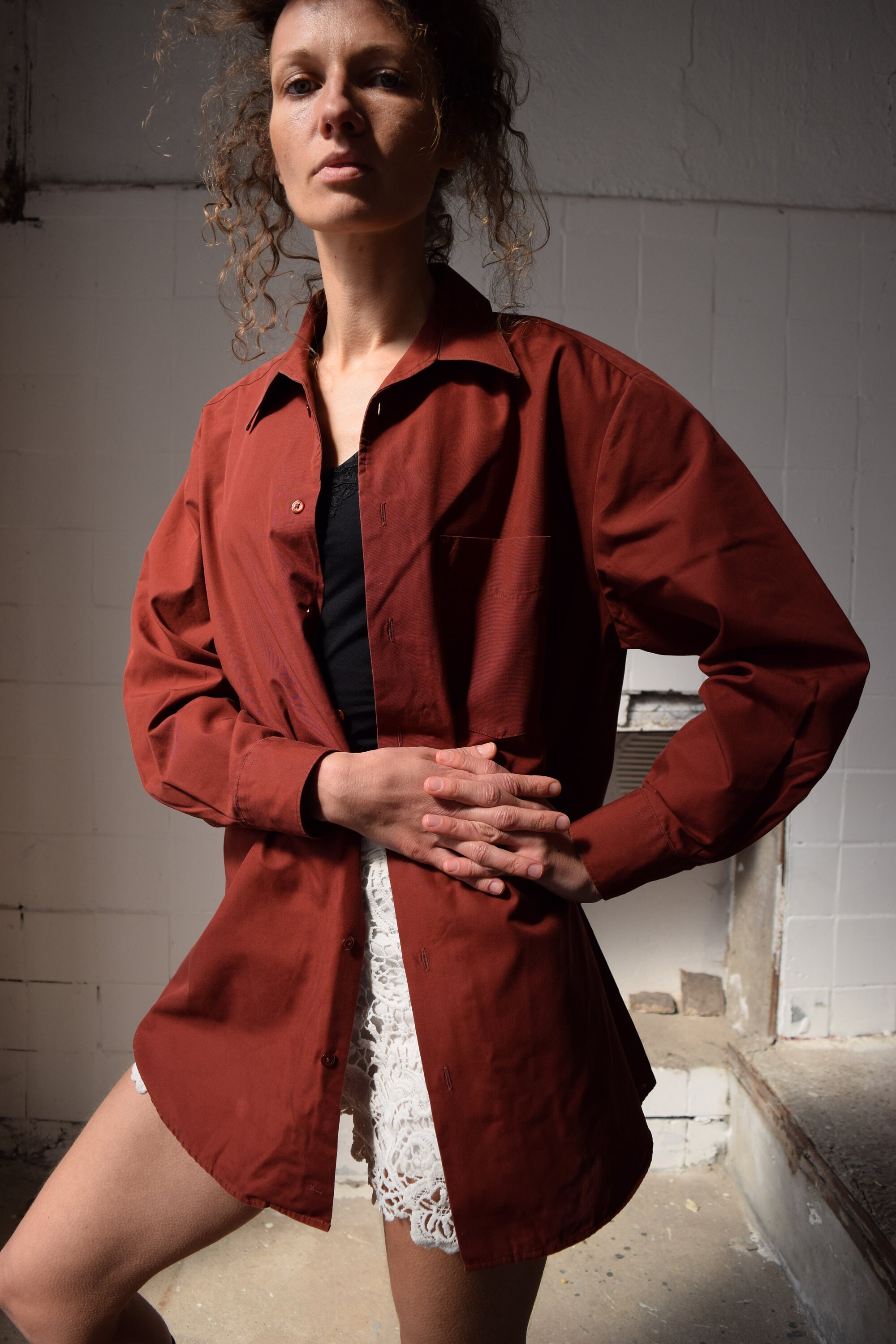 Camicia Body Donna Blusa Bicolore Bianca E Nera Manica Ampia Scollo - Foto 4