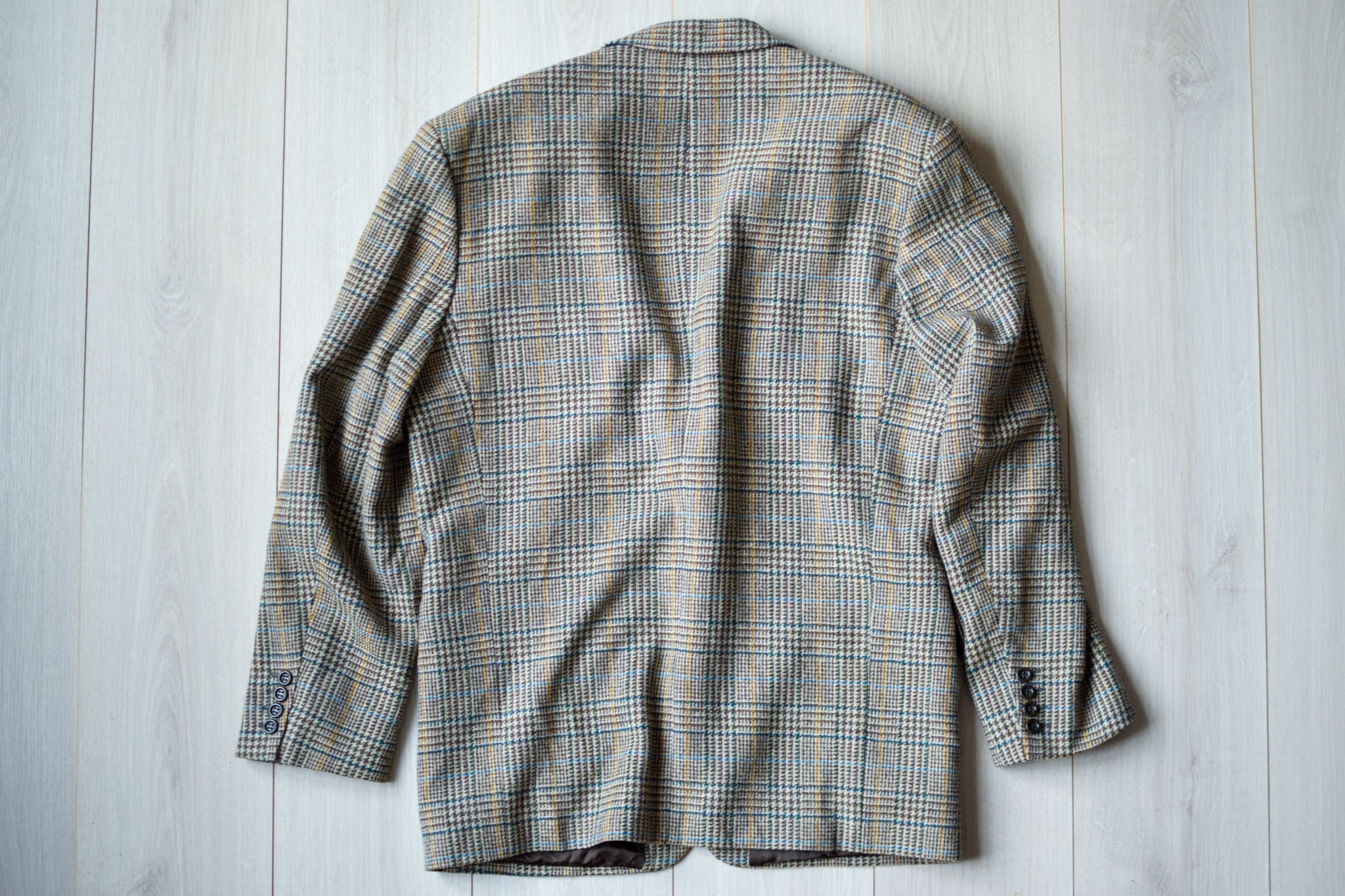 Vintage Finnish Glen Check Blazer: 80s Wool Sport Coat, Men's