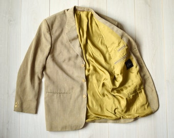 ジャケット・アウター 80s 90s EURO linen tailored jacket beige 80s 90s EURO linen tailored jacket beige