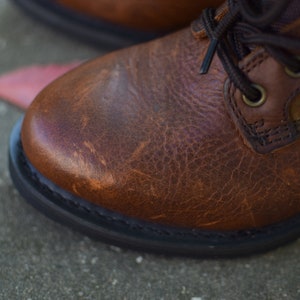 Brown leather boots, vintage tan boots, waterproof, vintage leather boots, 38, women footwear, real leather, combat boots, ranger boots. image 7