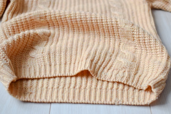 Light peach color handmade sweater, Hand knitted … - image 7
