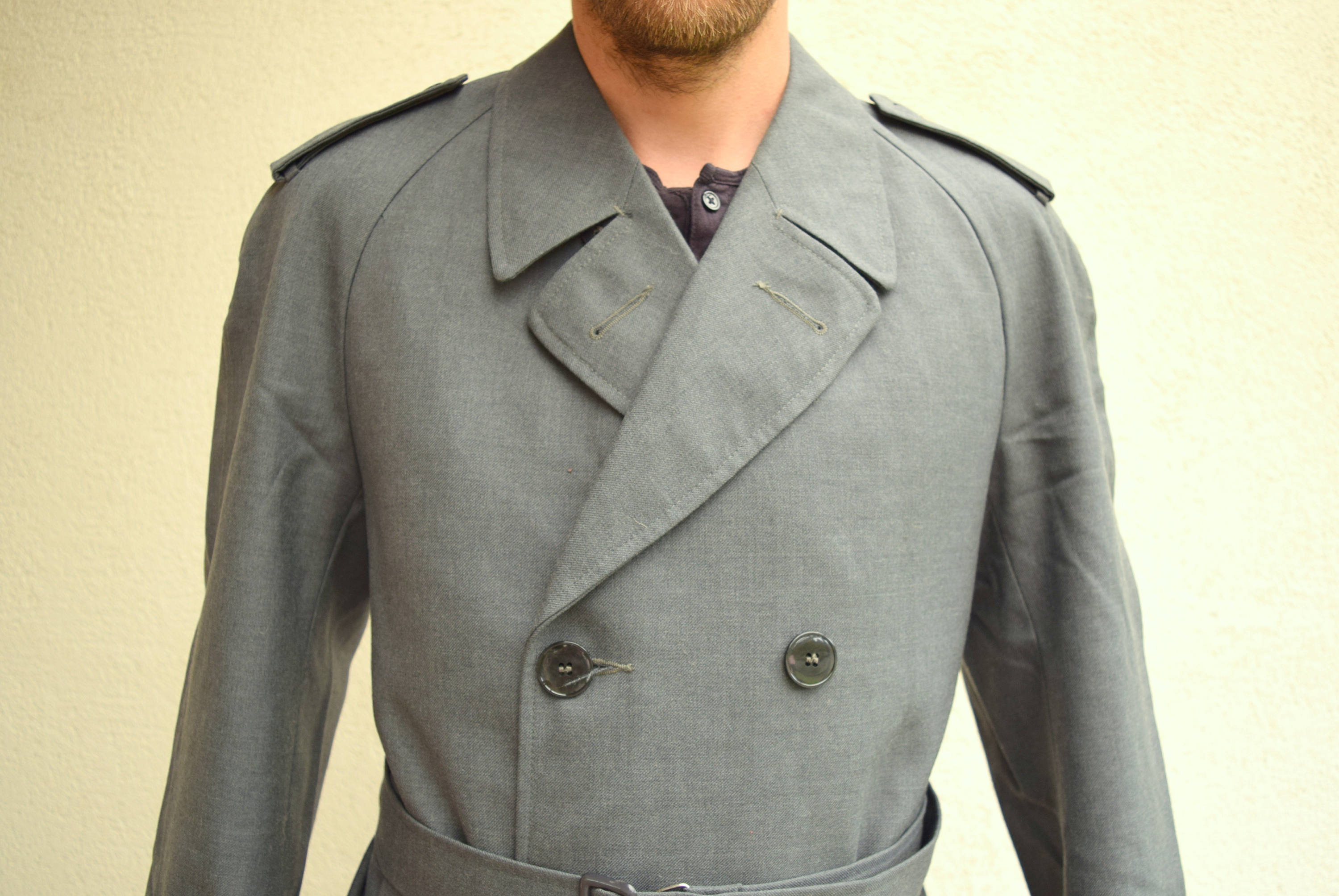 Gray Vintage Trench Coat, Duster Coat, Wool Coat,80s, Winter Gray Vintage Trench Coat, Duster Coat, Wool Coat,80s, Winter