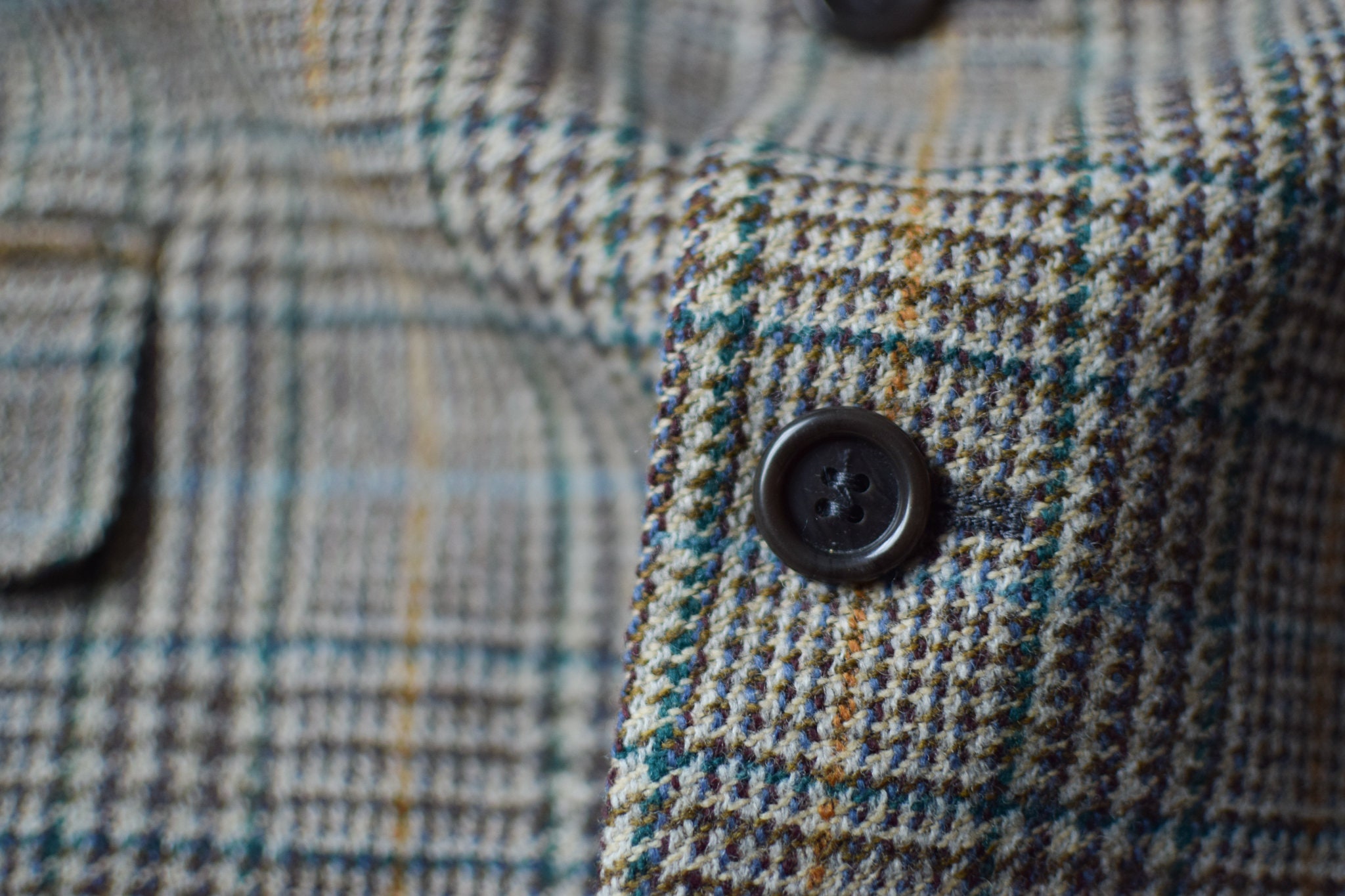 Vintage Finnish Glen Check Blazer: 80s Wool Sport Coat, Men's