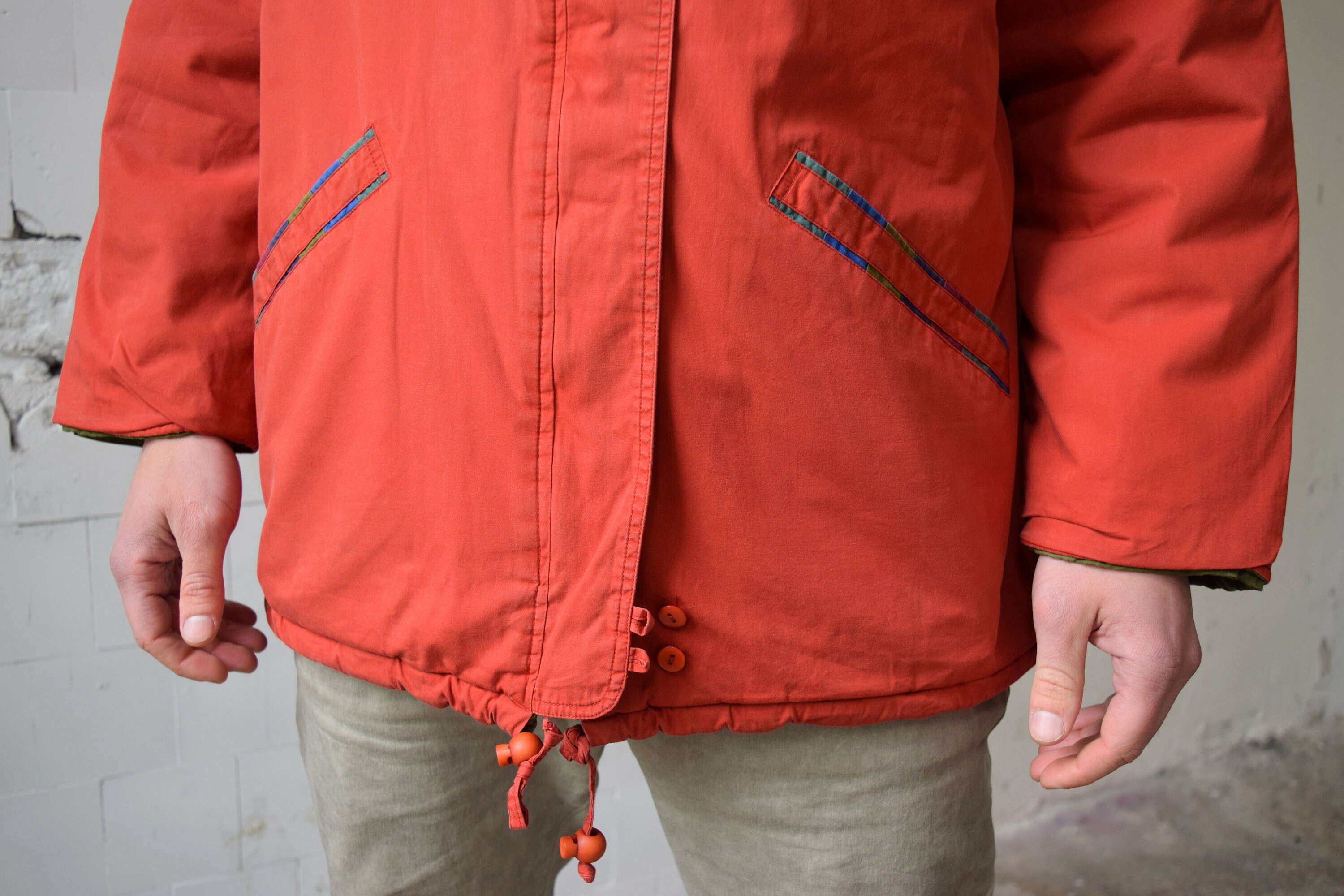 Red / Green Reversible Jacket, 90s Windbreaker, Gypsie